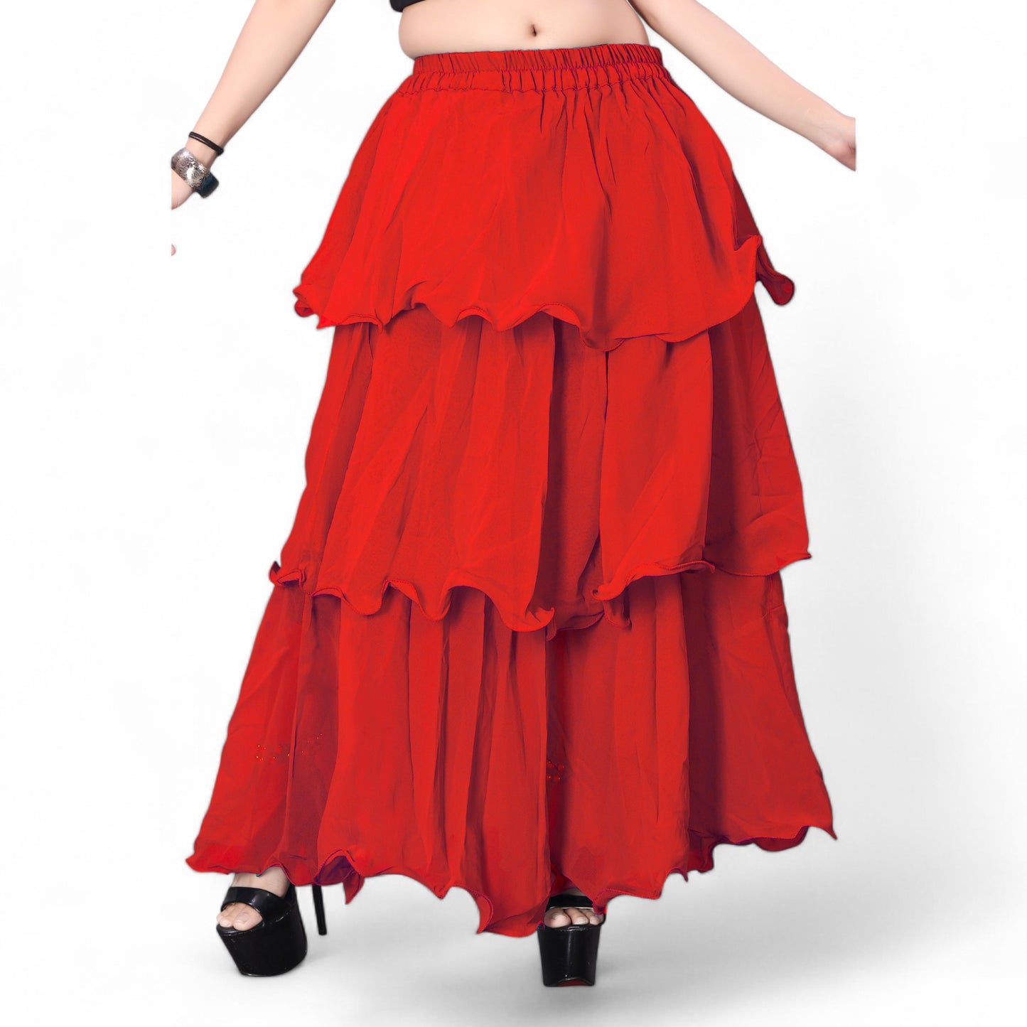 Chiffon 3 Layer Belly Dance Skirt C3- Regular Size 2