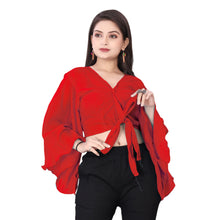 Elegant Chiffon Ruffle Crop Top | Belly Dance Practice & Performance Wear C10