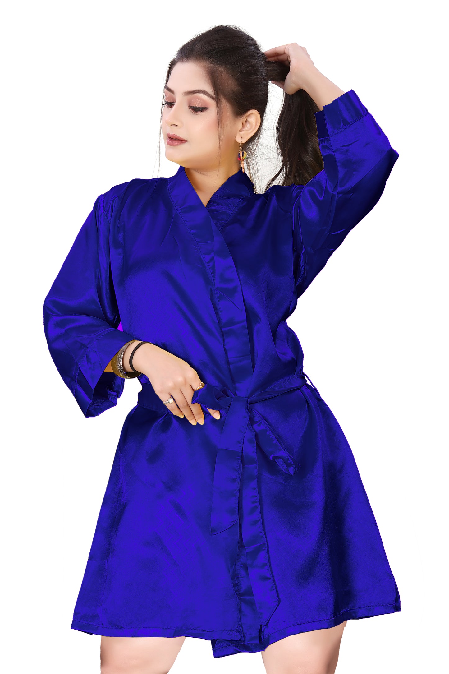 Satin Night Wear Bathrobe For Women S104-Regular Size 1