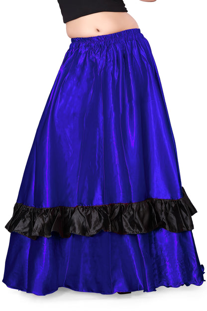 Belly Dance Satin Full Circle Skirt With Frill S33-Regular Size 3