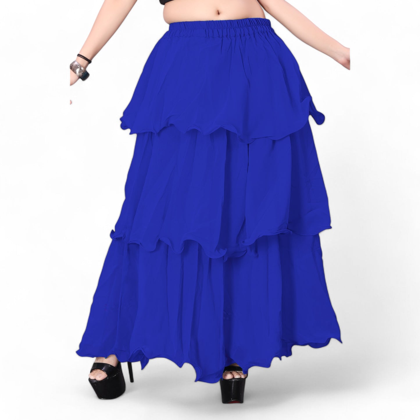 Chiffon 3 Layer Belly Dance Skirt C3- Regular Size 2