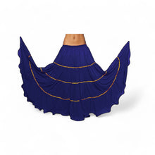 16 Yard 4-Tier Belly Dance Skirt with Gold Trim | Tribal Fusion Gypsy C5