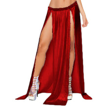 Belly Dance Satin Both side slit  cut Skirt S96- Regular Size 2