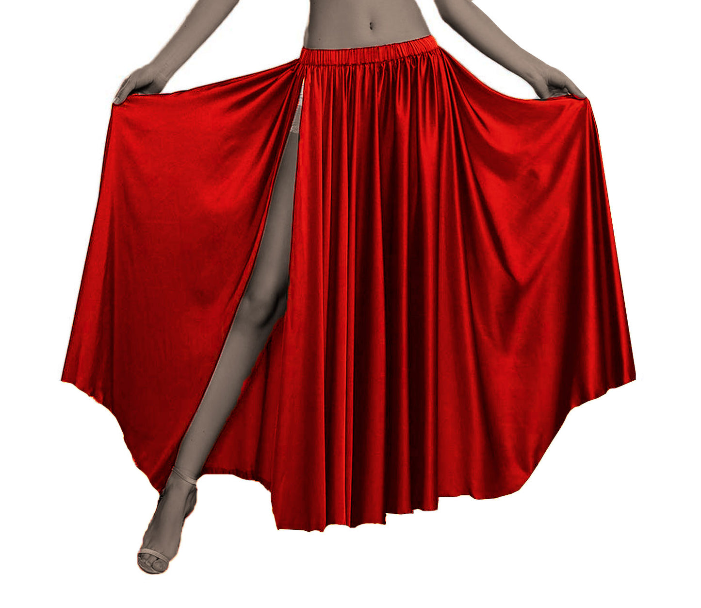 Belly Dancing Skirt Full Circle Skirt One Slit S93 - Regular Size 2