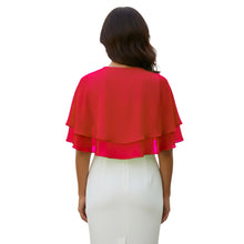 Double Layer Chiffon Peplum Shrug | Solid Color Elegant Evening Bolero | Women's Dressy Cardigan Cover-Up Top C40