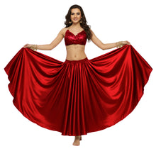 Satin Full Circle Belly Dance Skirt | 360° Flow Gown S-5XL S8