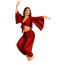 Satin Belly Dance Harem & Top Set | Full Costume S-3XL | 41 Colors S40