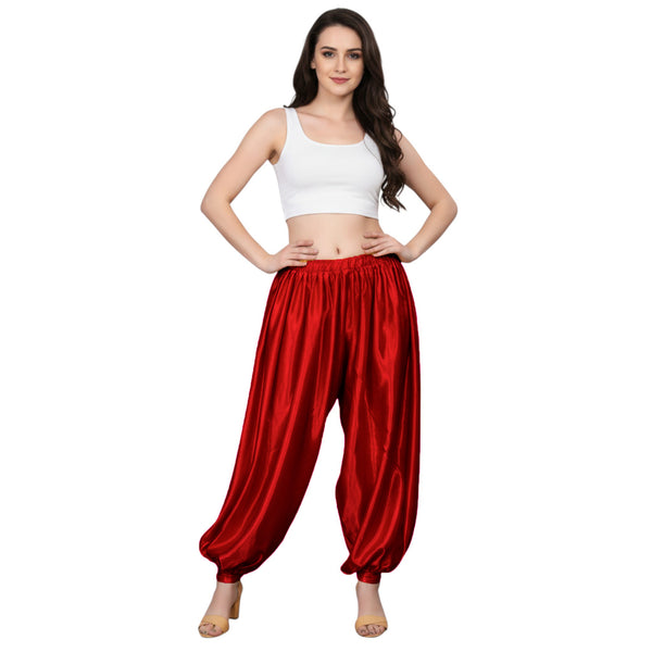 Black Satin Boohoo Harem Pants, Aladdin Dance Trousers S-3XL (S132).