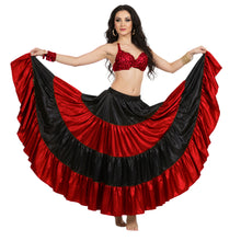 Satin 25 Yd 4 Tier Multi Color Skirt | Belly Dance Flow S-5XL S5