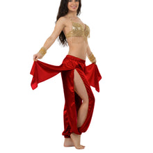 Satin Harem Pants w/ Side Slit | Belly Dance Flow S-3XL | 41 Colors S144