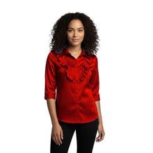 Yellow Green Satin Vintage Style Shirt, unique retro button down.