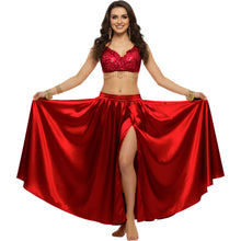 Satin Half Circle Dance Skirt | Side Slit Flow S-3XL | 41 Colors S15