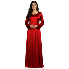 Satin Long Sleeve Modest Gown | Full Length Hijab Dress S-3XL | 41 Colors S121