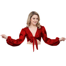 Yellow Satin Belly Dance Choli, bright ruffle dance top.