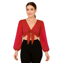 Chiffon Belly Dance Ruffle Top | Flowy Sleeve Choli S-5XL | 30 Colors C73