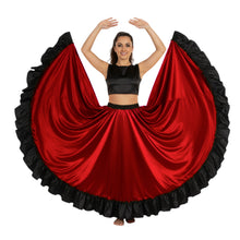 Satin 16 Yard Full Circle Skirt Black Frill | Pro Flow S-3XL S58