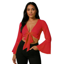 Chiffon Belly Dance Ruffle Top | Full Sleeve Self-Tie S-5XL C69