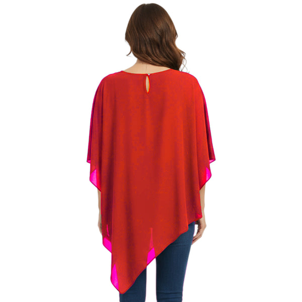 Chiffon Round Neck Fancy Top | Dressy Blouse S-5XL | 30 Colors C59