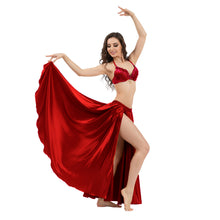 Satin Full Circle Belly Dance Skirt | Side Slit Flow S-5XL S2