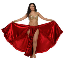 Satin Full Circle Skirt w/ Slit | 360° Dance Flow S-3XL | 41 Colors S102