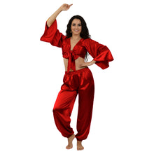 Satin Belly Dance Harem & Top Set | Full Costume S-3XL | 41 Colors S51