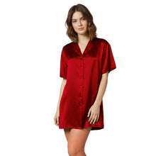 Satin Night Wear Long Shirt | Loose Sleep Shirt Dress S-3XL | 41 Colors S111