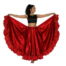 Satin 12 Yard Full Circle Skirt Red Frill | Pro Flow S-3XL S54