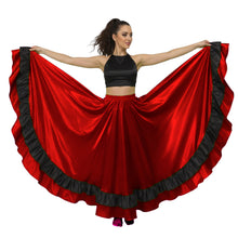 Satin Full Circle Dance Skirt w/ Frill | 360° Flow S-3XL S33-1