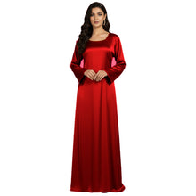 Satin Long Sleeve Modest Gown | Full Length Hijab Dress S-3XL | 41 Colors S121
