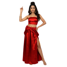 Satin Side Cut Draped Skirt | High Slit Flow Maxi S-3XL | 41 Colors S42