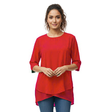Chiffon Fancy Round Neck Top | Dressy Blouse S-5XL | 30 Colors C58