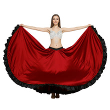 Satin 16 Yard Full Circle Skirt Black Frill | Pro Flow S-3XL S51