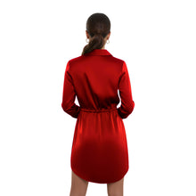 Satin Long Button Down Shirt | Tunic Dress S-3XL | 41 Colors S105