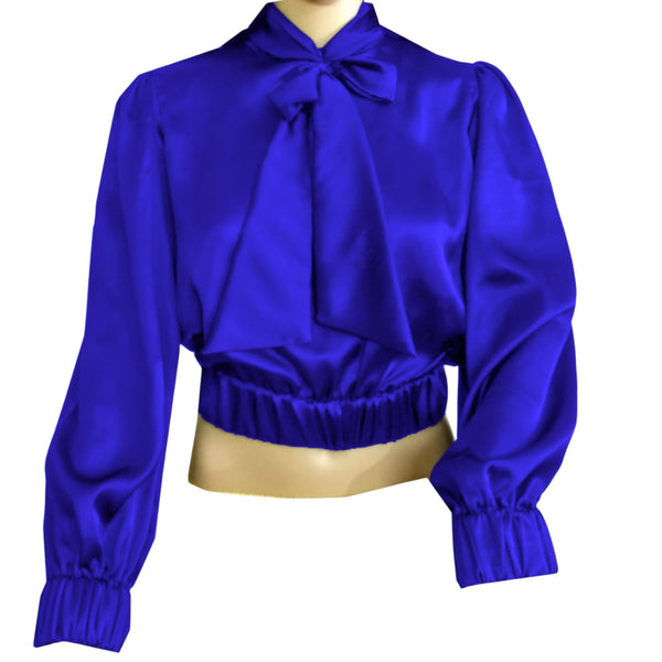 Party wear Satin Bow Blouse And Bow Shirt S27  - Regular Size 3