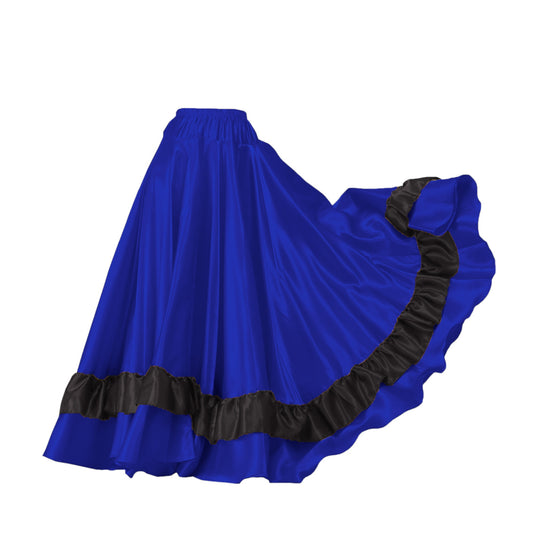 Belly Dance Satin Full Circle Skirt With Frill S33-Regular Size 3