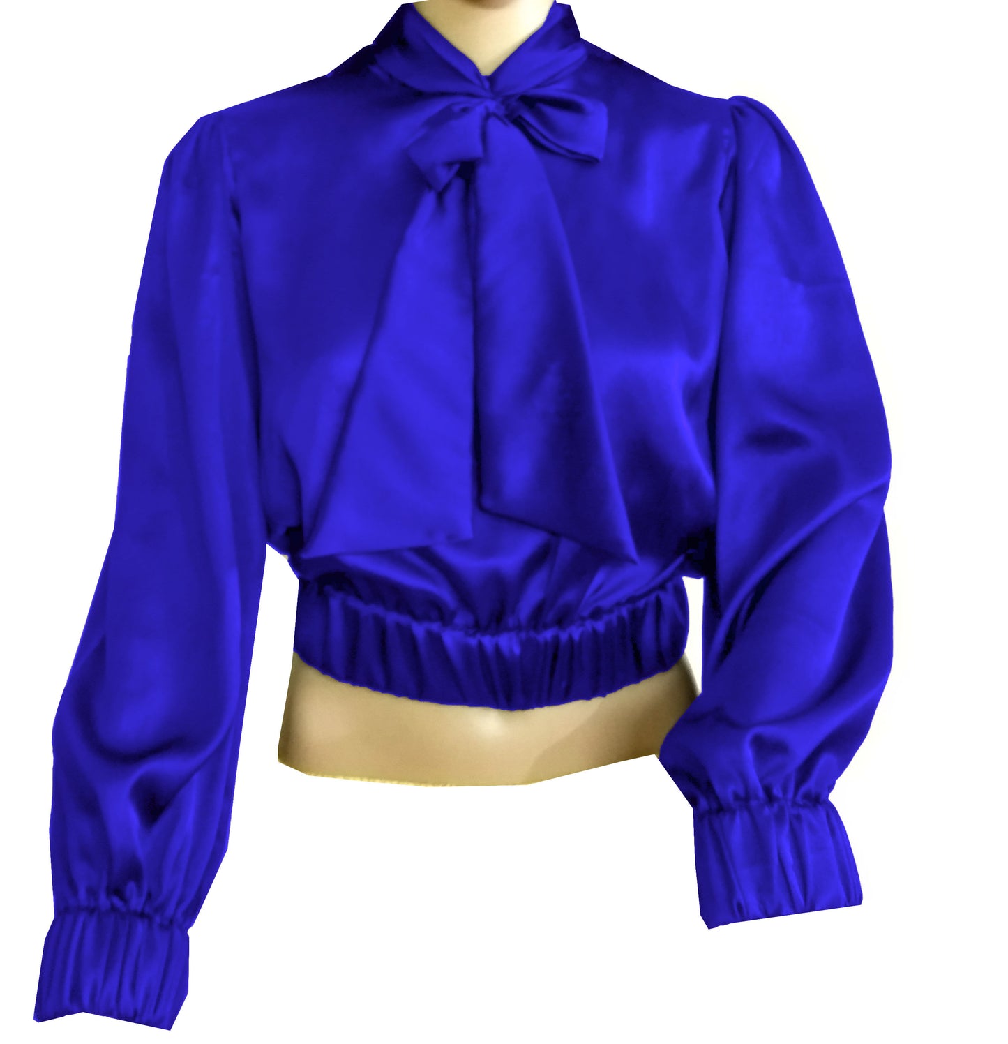 satin bow shirt S27  - Regular Size 3