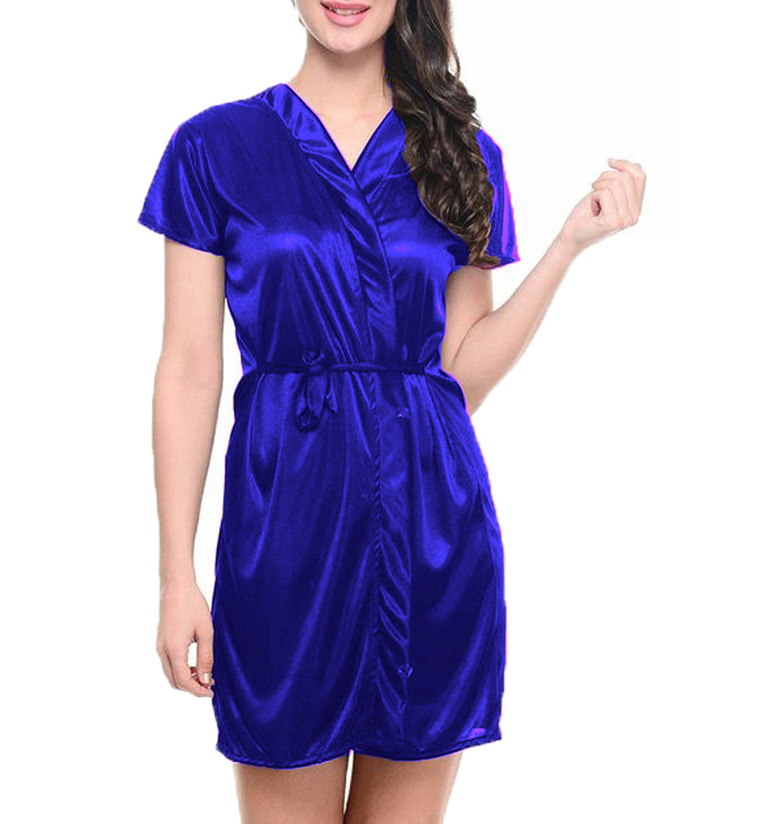 Satin Night wear Bathrobe S108 - Regular Size 3