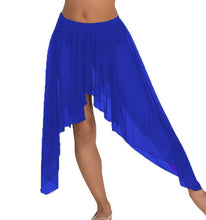 Belly Dance Side Asym Skirt | Sheer Flow | 30 Colors S-5XL C44