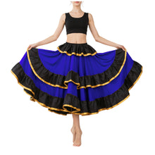 Satin Full Circle Skirt Black Frill | 360° Dance Flow S-3XL S75