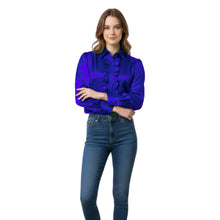 Brownish Gray Satin Vintage Style Shirt, neutral work blouse.