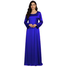 Satin Long Sleeve Modest Gown | Full Length Hijab Dress S-3XL | 41 Colors S121
