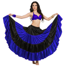 Satin 25 Yd 4 Tier Multi Color Skirt | Belly Dance Flow S-5XL S5