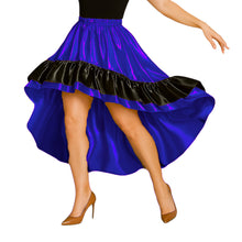 Satin Asymmetrical Dance Skirt Frill | High-Low Flow S-3XL S48