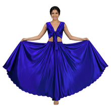 Yellow Satin Full Circle Skirt & Ruffle Top, bright dance outfit.