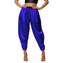 Satin Tapered Party Pants • Plus Size Elastic Waist Trousers • Women's Elegant Night Out Bottoms  S145