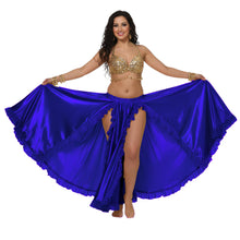 Satin Full Circle Skirt w/ Slit | 360° Dance Flow S-3XL | 41 Colors S102