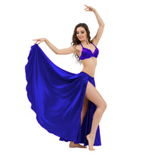 Satin Full Circle Belly Dance Skirt | Side Slit Flow S-5XL S2