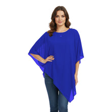 Chiffon Round Neck Fancy Top | Dressy Blouse S-5XL | 30 Colors C59