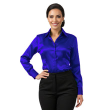 Satin Long Sleeve Button Down Shirt | Elegant Blouse S-3XL | 41 Colors S81