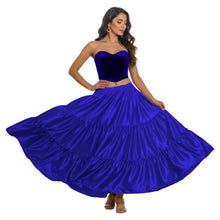 Satin 8 Yard 3 Tier Belly Dance Skirt | Full Volume Flow S-5XL S3